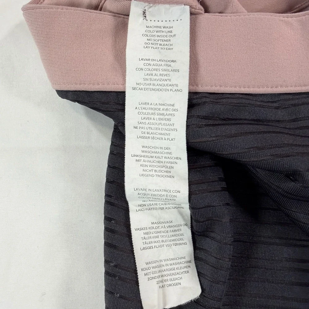 Fabletics Womens 3X Strappy Back‎ Sports Bra Black Mauve Textured